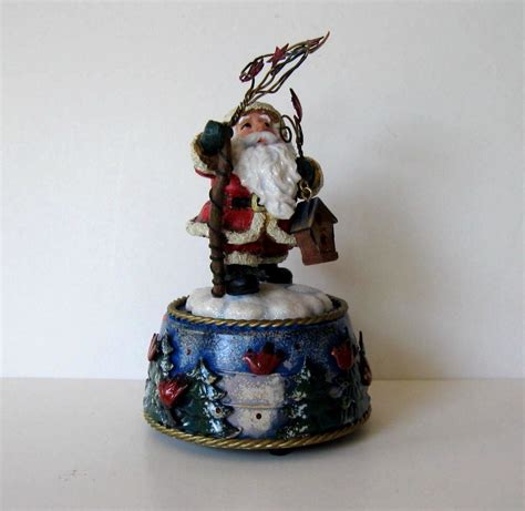 italian metal santa claus music box|Musical Dancing Santa In Collectible Music Boxes (1970.